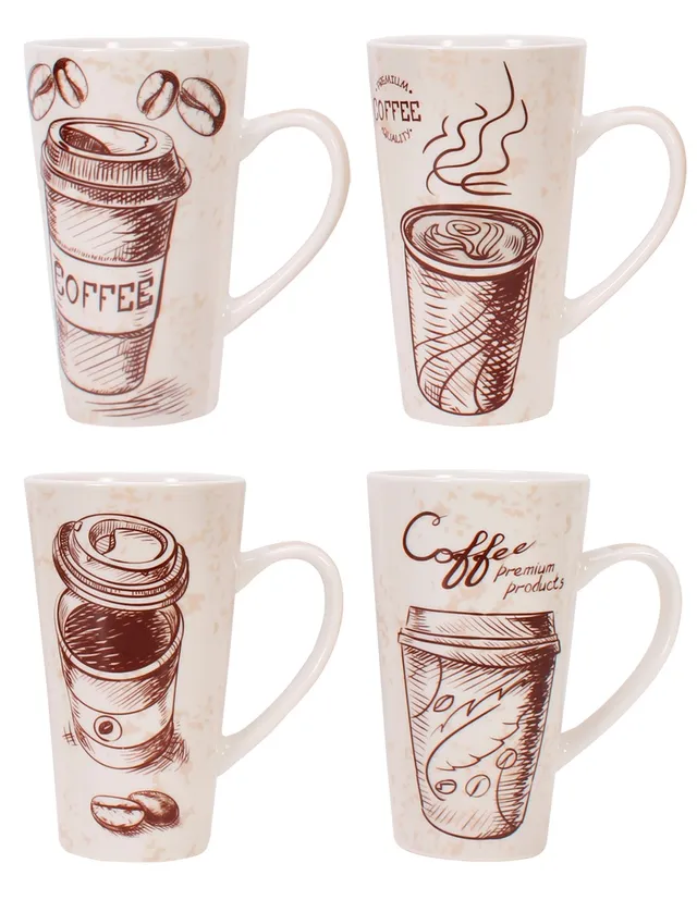 Set de tazas para latte Coffee Academy 4 piezas