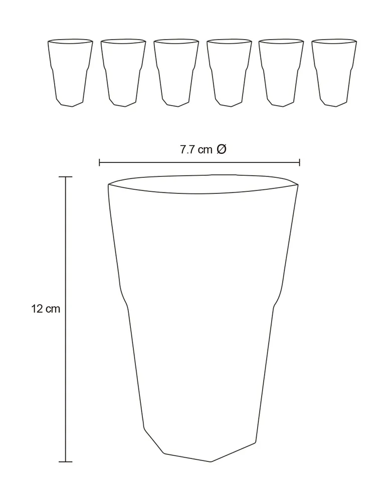 Set de vasos para agua Crown Baccara Boho Wood 47 de vidrio con 6 piezas