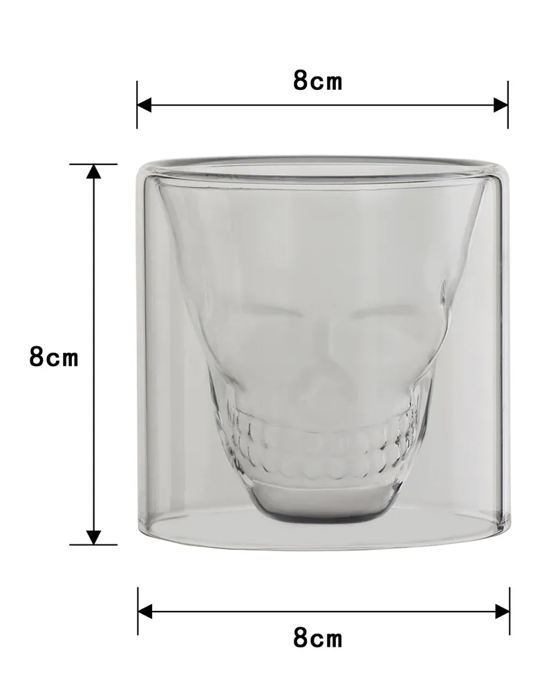 Vaso tequilero Haus Skeleton de vidrio