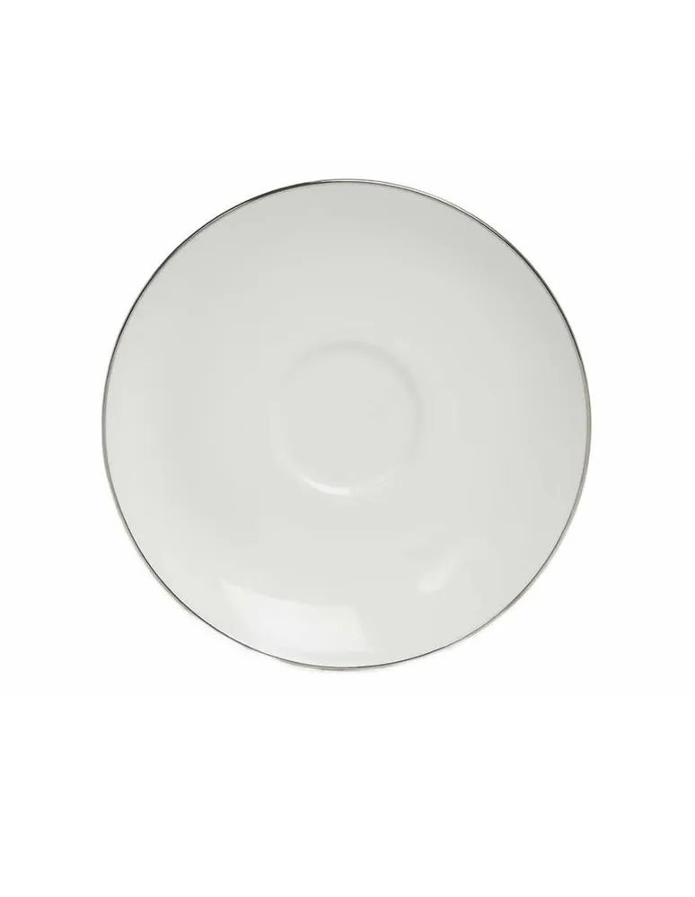 Plato para taza de café Villeroy & Boch Anmut Platinum blanco