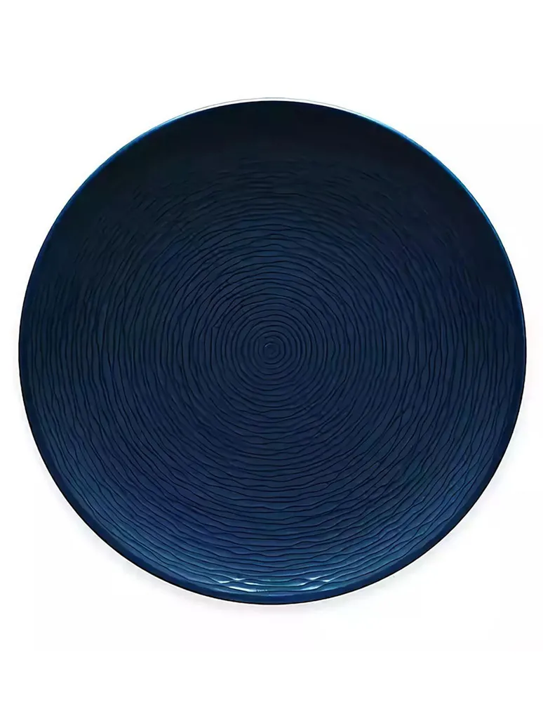 Plato para ensalada Noritake Non Swirl azul marino