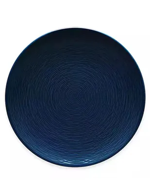 Plato para ensalada Noritake Non Swirl azul marino