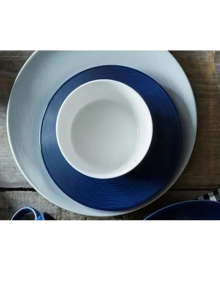 Plato para ensalada Noritake Non Swirl azul marino