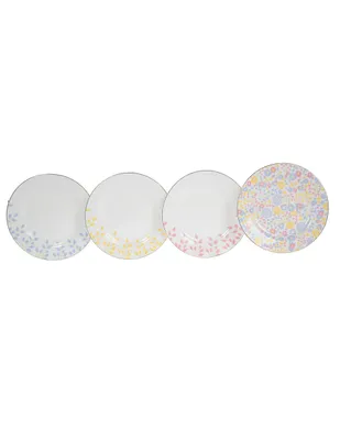 Set de 4 platos para postre N Narrative Flores Pastel