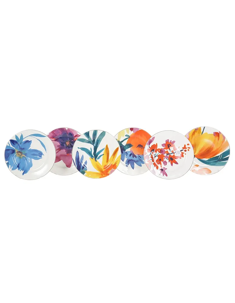 Set de 6 platos N Narrative Summer Flowers de porcelana