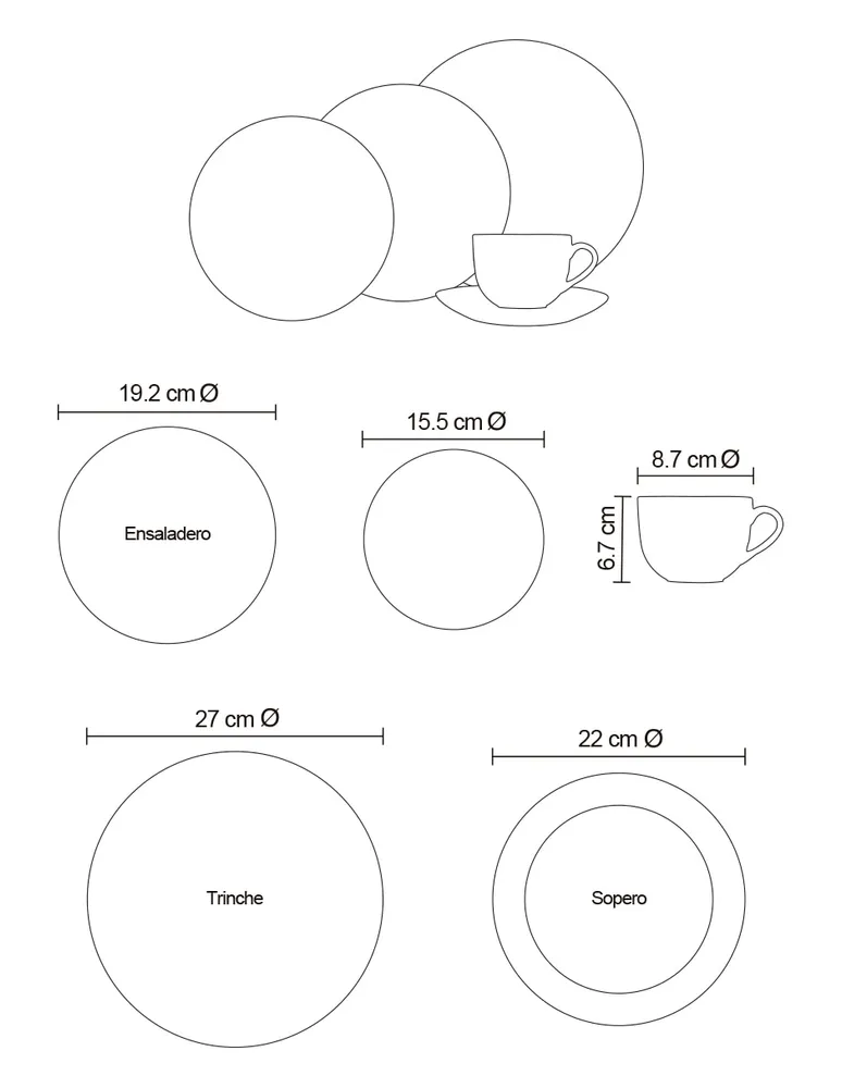 Vajilla Köstlich Marselle 40 piezas porcelana