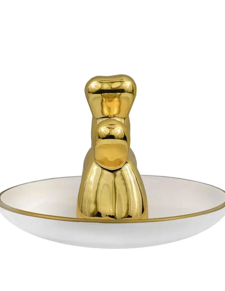 Plato Joyero Perro porcelana