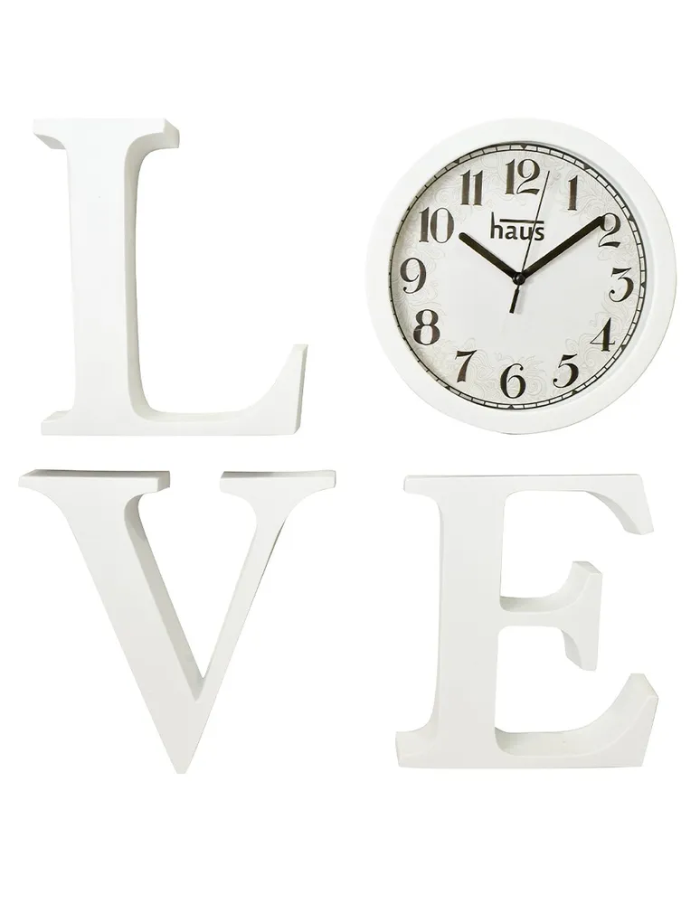 Reloj de pared Haus Love de plástico