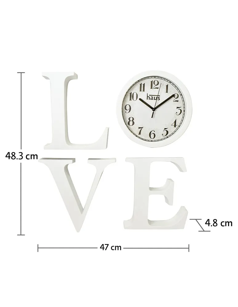 Reloj de pared Haus Love de plástico