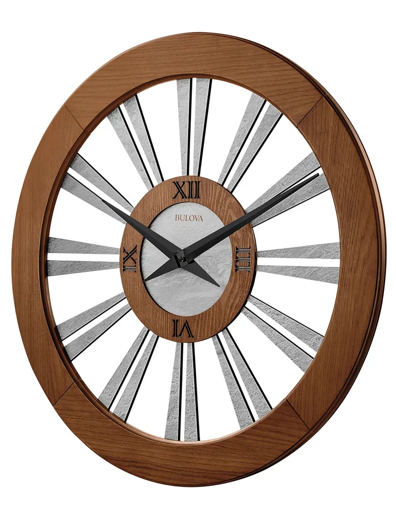 Reloj de pared Bulova de madera