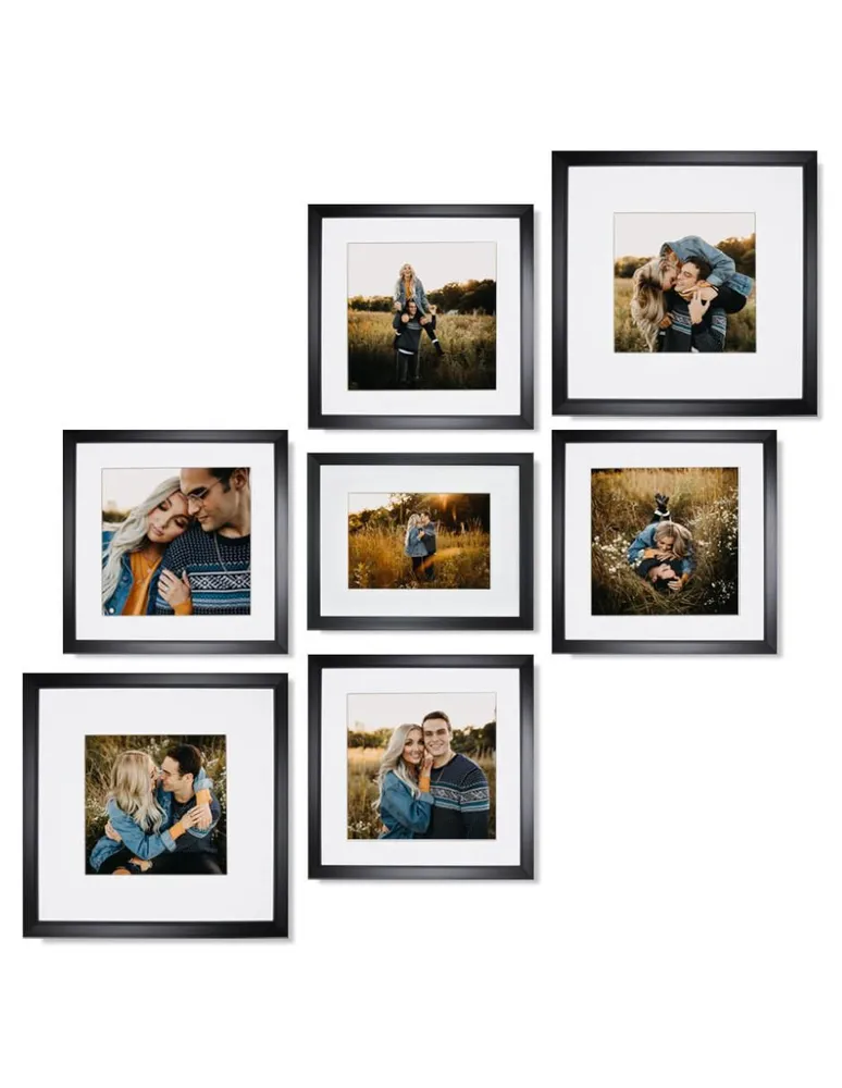 Set De 6 Marcos Para Fotografías Paspartú Frames Marco Blanco Con Cristal