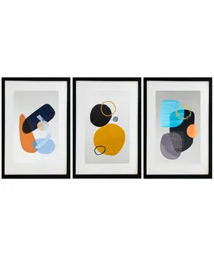 Set de 3 Cuadros decorativos enmarcados pinturas de Lune Art Gallery elaboradas a mano para decorar recámara sala o cualquier espacio Colección Abstractos