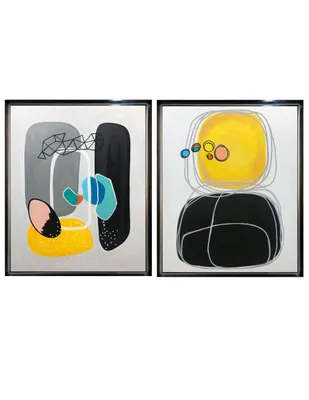 Set de 2 Cuadros decorativos enmarcados, pinturas de Lune Art Gallery Colección MilleniArt