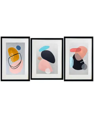 Set de 3 Cuadros decorativos enmarcados pinturas de Lune Art Gallery Colección Abstractos