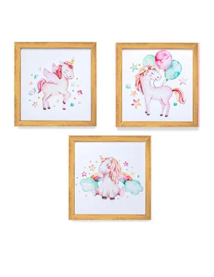 Set de 3 cuadros Paspartú Frames Unicornio