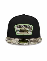 Gorra visera plana cerrada New Era Seattle Seahawks para hombre