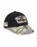 Gorra visera curva cerrada New Era Ravens para hombre