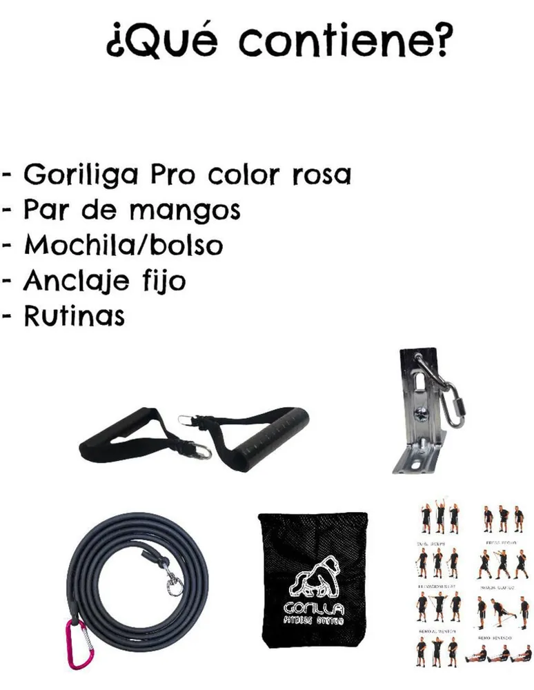 Set de ligas de resistencia Gorilla Fitness pro special pink