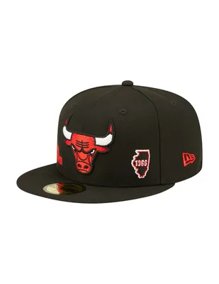 Gorra visera plana cerrada New Era M Identity D3 Chicago Bulls para hombre