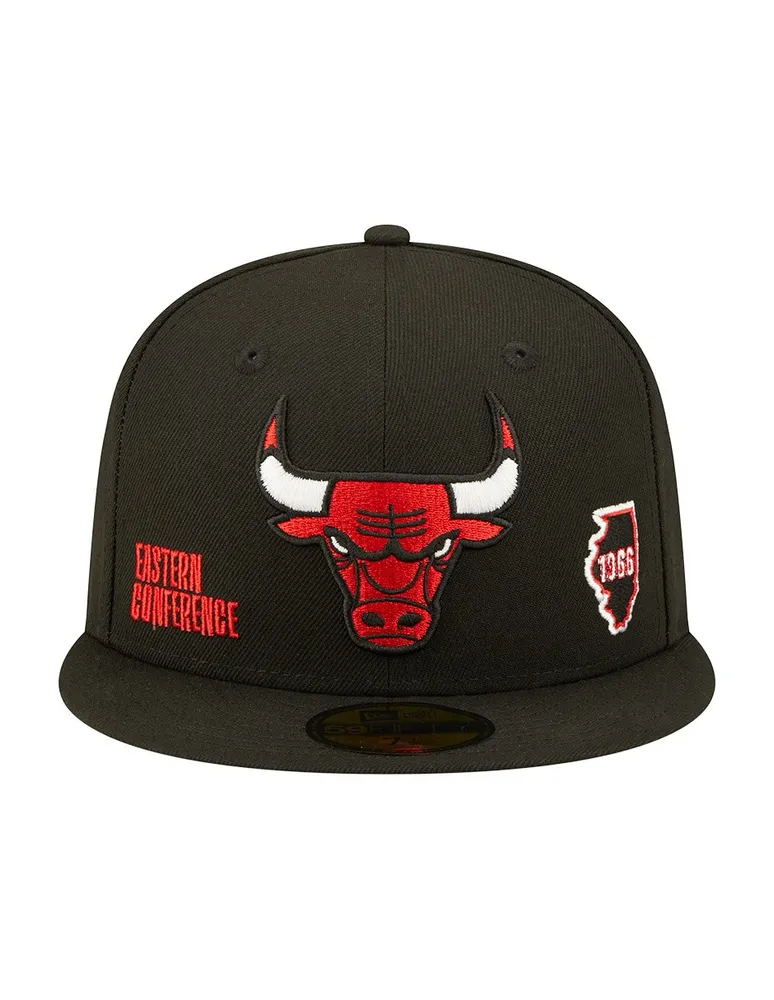 Gorra visera plana cerrada New Era M Identity D3 Chicago Bulls para hombre