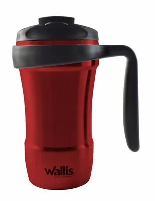 Taza Wallis de acero inoxidable con tapa rosca 350 ml