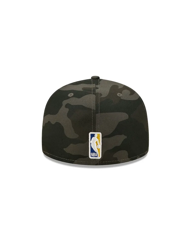 Gorra visera plana cerrada New Era M 5950 Camo D3 NBA Warriors unisex adulto