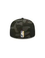 Gorra visera plana cerrada New Era M 5950 Camo D3 NBA Warriors unisex adulto