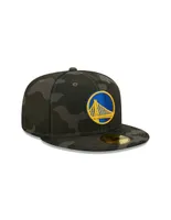 Gorra visera plana cerrada New Era M 5950 Camo D3 NBA Warriors unisex adulto