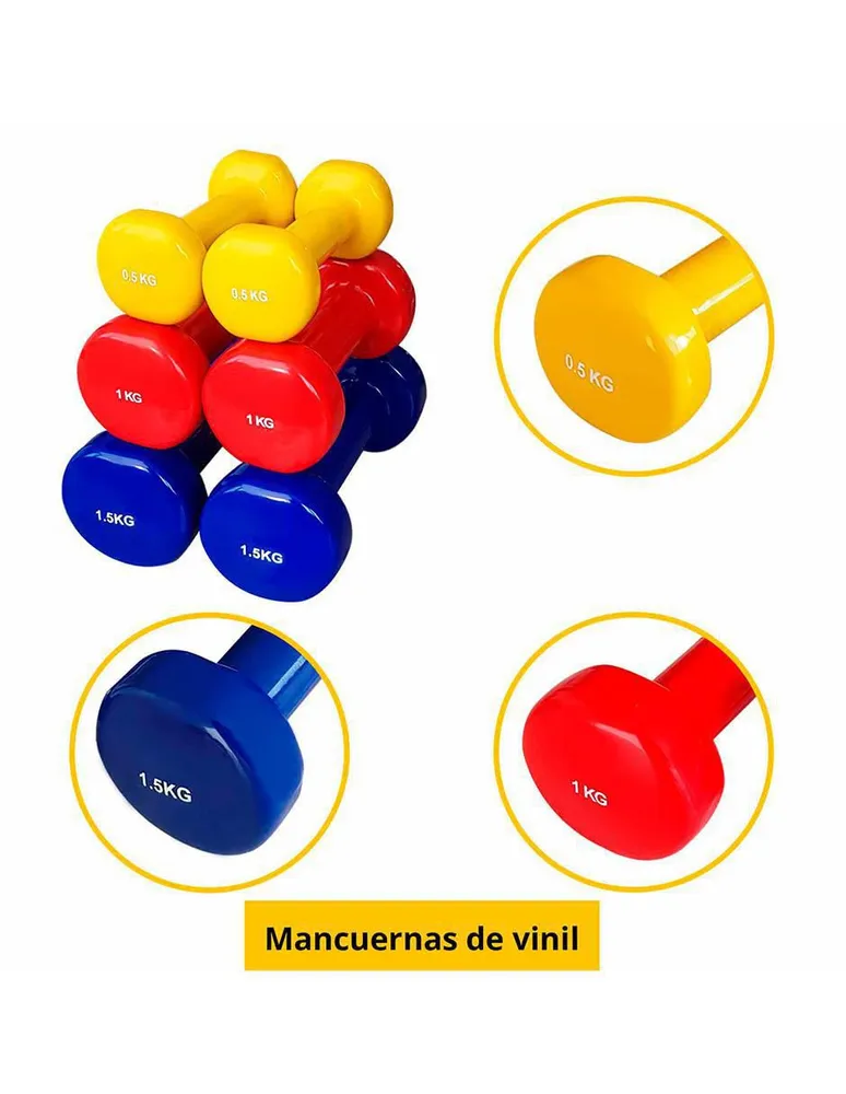 Set Mancuernas Vinil 5 Pares – Tayga