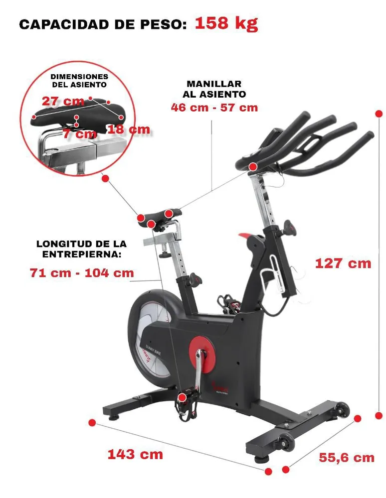 Bicicleta fija para fitness Sunny Health & Fitness SF-B1852
