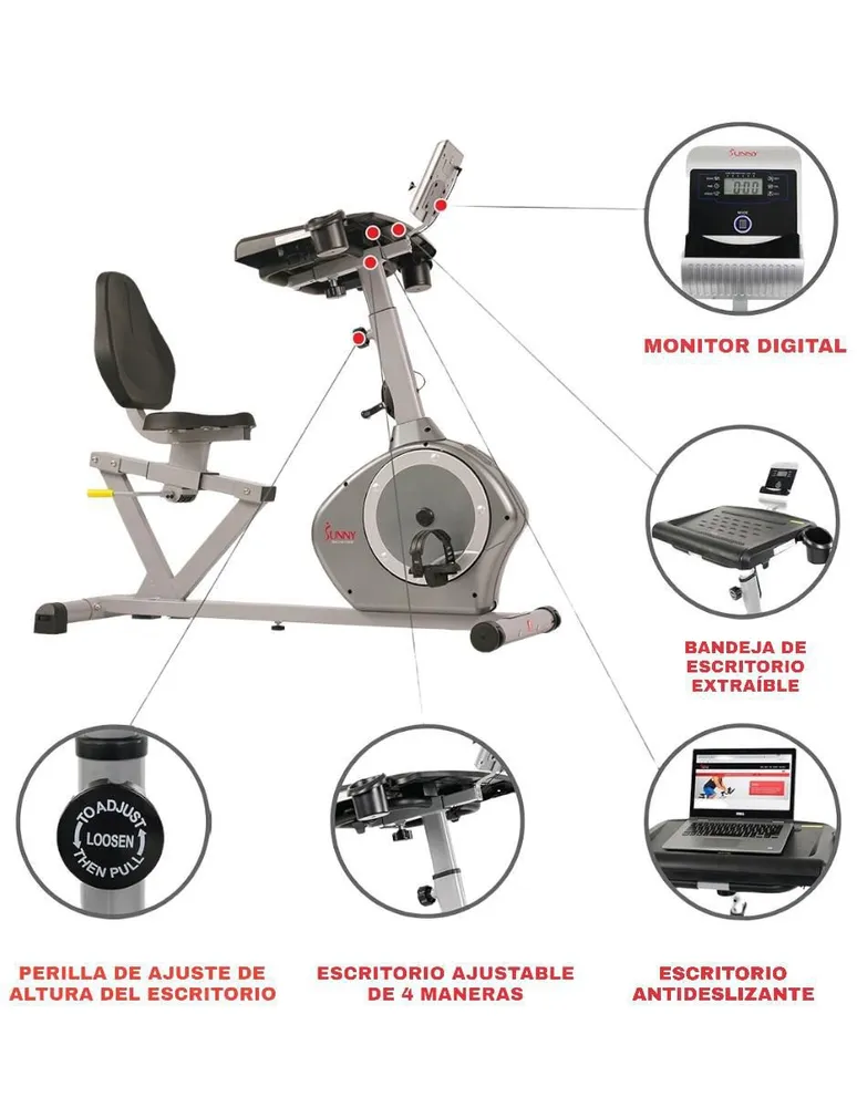 Bicicleta recumbente Sunny Health & Fitness