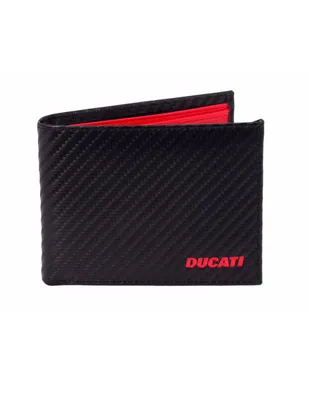 Cartera Ducati piel negra texturizada