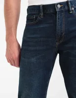Jeans straight lavado obscuro para hombre