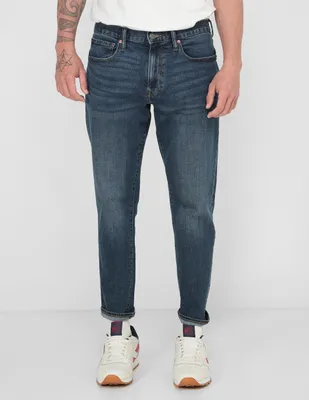 Jeans straight lavado stone wash para hombre