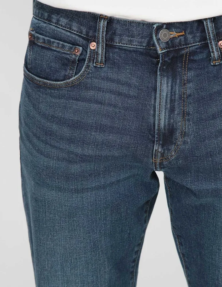 Jeans straight lavado stone wash para hombre