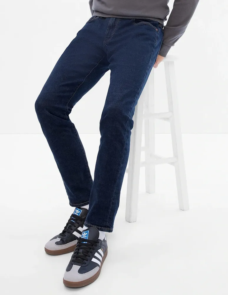 Jeans slim lavado obscuro para hombre