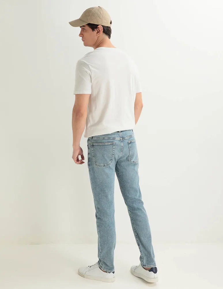 Jeans skinny deslavado para hombre