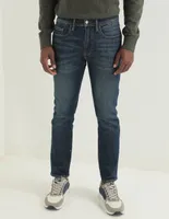 Jeans skinny lavado whisker para hombre