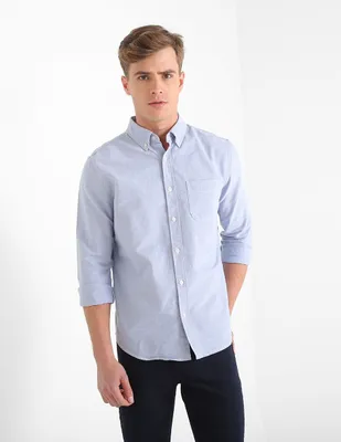 Camisa casual Aéropostale de algodón manga larga para hombre