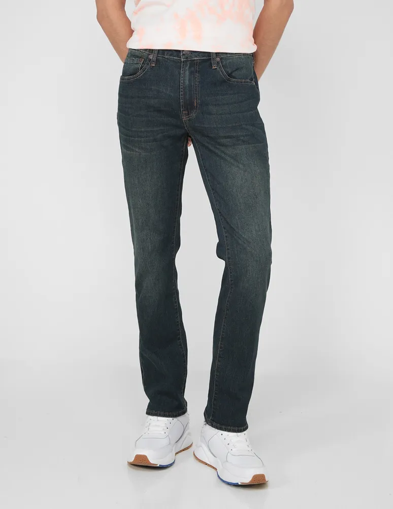 Jeans straight Aéropostale lavado stone wash para hombre