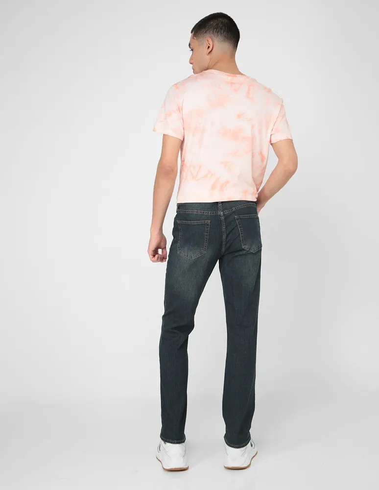 Jeans straight Aéropostale lavado stone wash para hombre