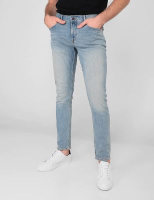 jeans skinny lavado claro para hombre