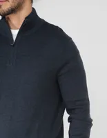 suéter cuello con cierre para hombre