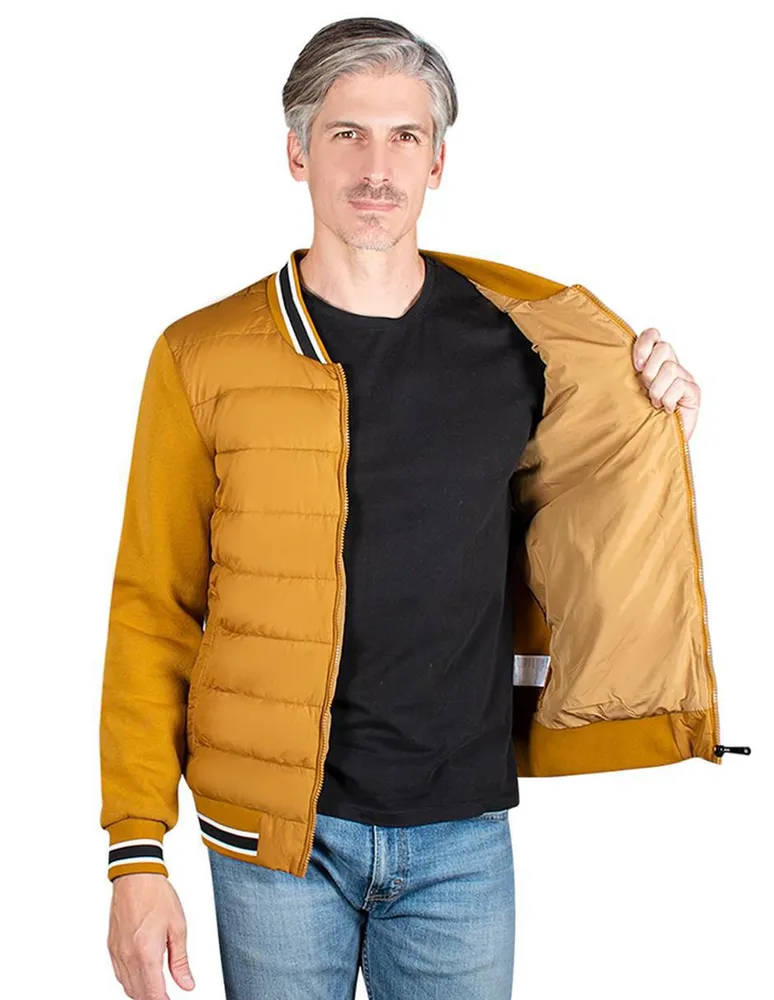 Chamarra capitonada Greenlander cuello a contraste para hombre