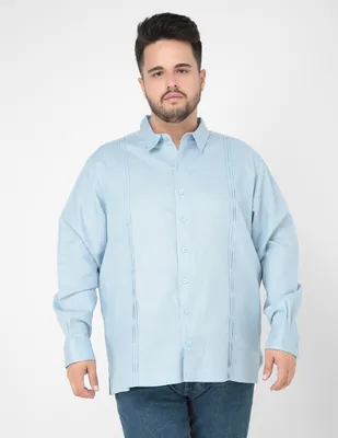 Camisa casual Costavana de lino manga larga para hombre