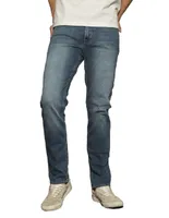 Jeans straight Duc Denim Light Blue Wash desgastado