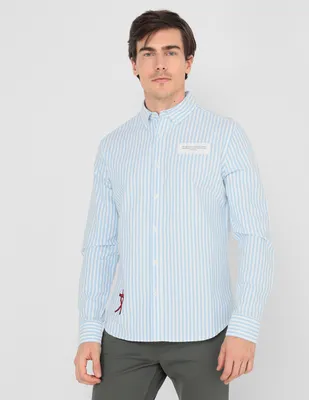 Camisa casual Elemento Uomo de algodón manga larga para hombre