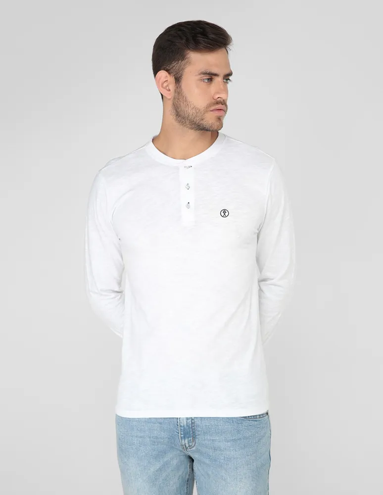 Playera Elemento Uomo cuello henley para hombre