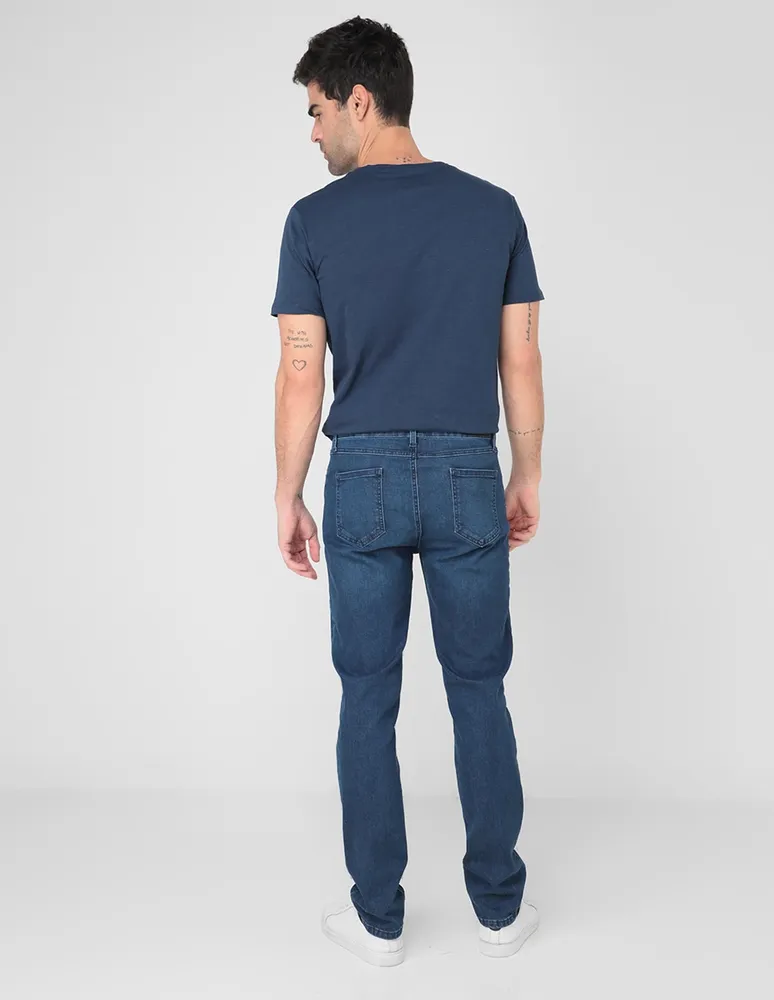 Jeans slim Kenneth Cole lavado stone wash para hombre