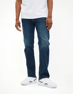 Jeans recto American Eagle lavado obscuro para hombre
